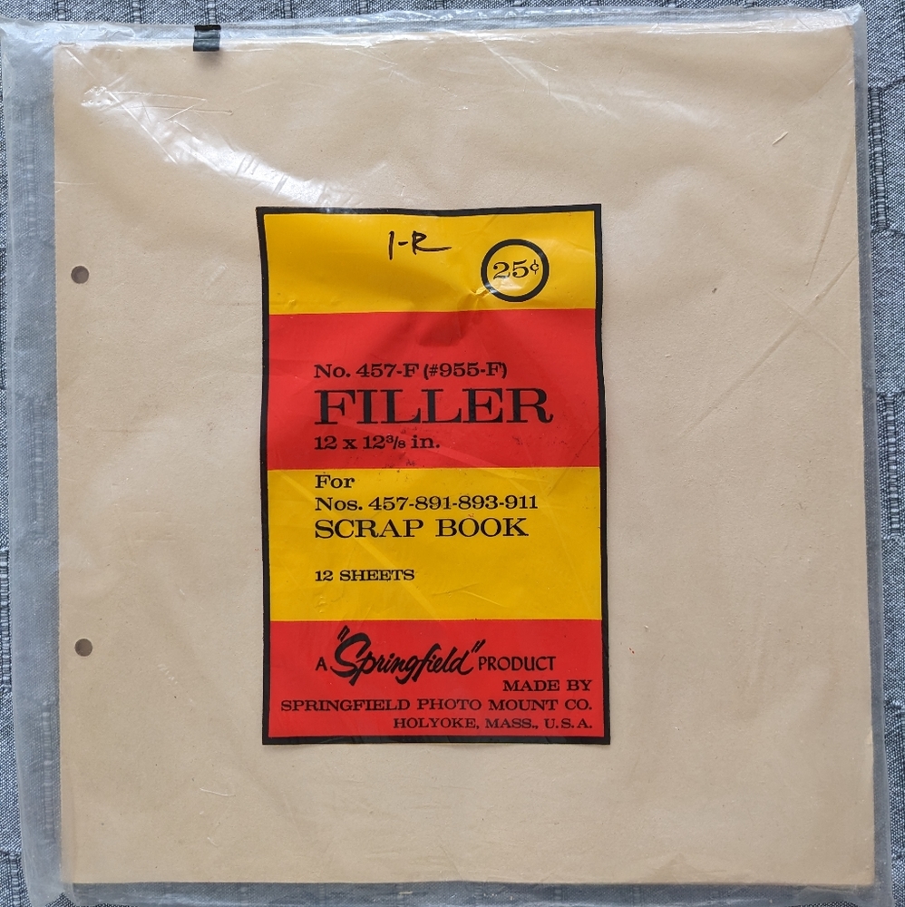 Vintage scrapbook sheets Springfield 12 by 12 filler no. 457-F #955 seal…